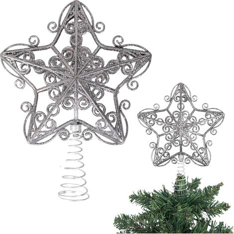 14.5cm Star Tree Topper Silver (1/5)