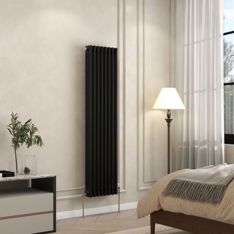 AVER-GROWTH 3 Column Traditional Cast Iron Style Radiator Black 1500x380mm (1/5)