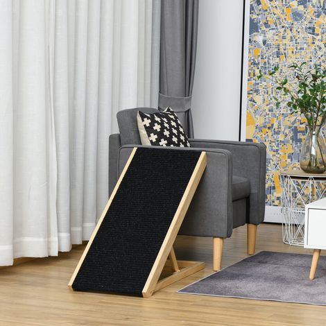 Rampe pour chien de grande taille pliable, escalier pour chien canapé avec hauteur ajustable 26-61 cm, noir (1/5)