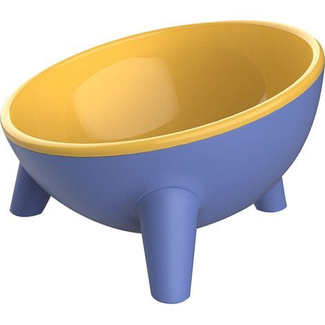 Bol à nourriture pour chat, jaune, surélevé, design moderne. (1/5)