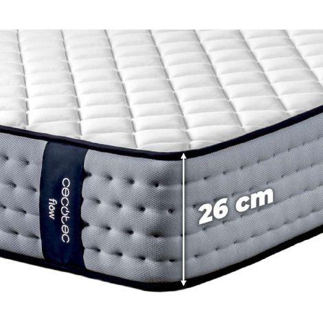 Cecotec Colchón Viscoelástico y Muelles Ensacados Flow 6700 Hybrid 135x190. Multicapa, Altura 26cm, Firmeza Media-Suave (1/5)