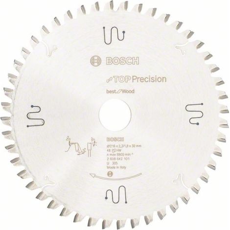 Bosch Lame de scie circulaire Top Precision Best for Wood, 216 x 30 x 2,3 mm, 48 - 2608642101 (1/6)