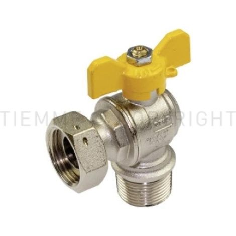 valvola sfera gas mf r1/2 xg3/4  pn30 nichelata tiemme 2224g 2220005