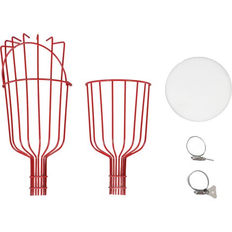 Panier de Cueillette de Fruits Détachable Anti-Rouille, Accessoire Multifonction pour Récolte de Fruits, Compatible avec Tuyaux de 3 cm de Diamètre Rouge (1/5)