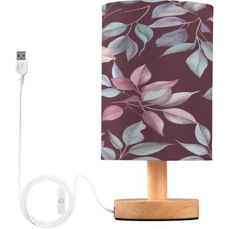 Petite lampe de bureau à feuilles pastel bordeaux foncé pour (1/5)