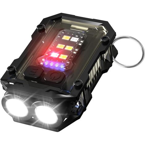 royaluxe - Mini lampe torche LED haute puissance 900 lumens rechargeable par USB, lampe torche porte-clés EDC étanche IPX4, petite lampe torche à clip 8 modes (1/5)