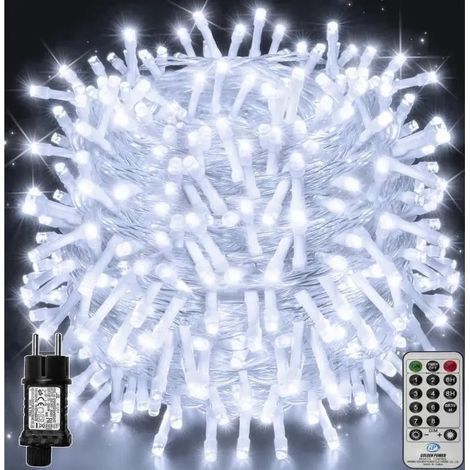 Guirlande lumineuse LED - BLEOSAN - 100m 1000LED - Blanc froid - IP44 étanche - Télécommande 8 modes (1/4)