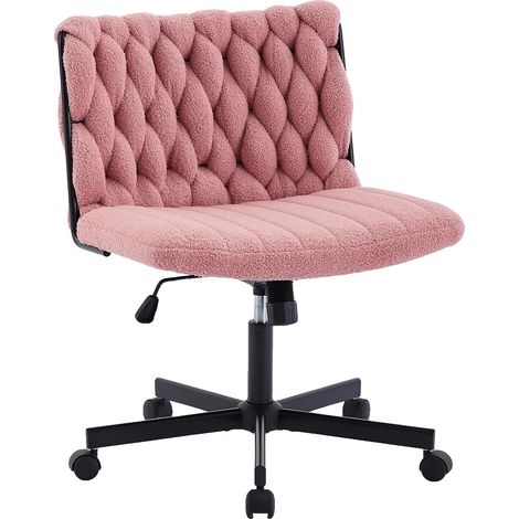 Bürostuhl, breite Sitzfläche, ergonomische Unterstützung, Rosa (1/2)