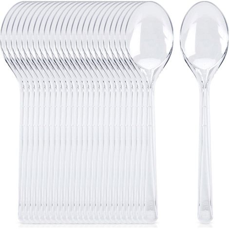 Cuillères en plastique réutilisables 17,5 cm 25 pièces. (1/5)