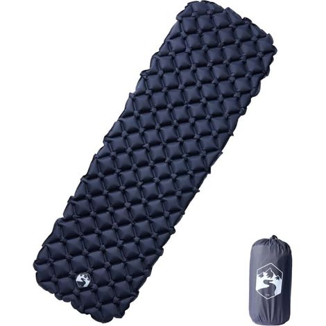 Matelas de camping gonflable 1 personne gris 190x58x6 cm (1/5)