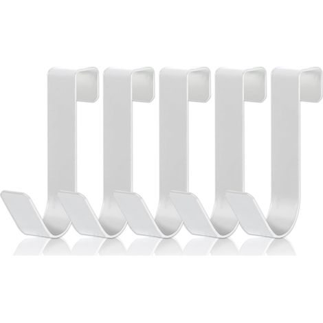 5 Crochets Porte-Serviettes Acier Inoxydable, 7,5 cm, Sans Perçage, Pour Porte Verre Bois Salle De Bain (1/5)