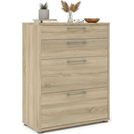 Dmora - Credenza Anghiari, Buffet da soggiorno, Madia da salotto, Dispensa da cucina, 89x40 h113 cm, Quercia