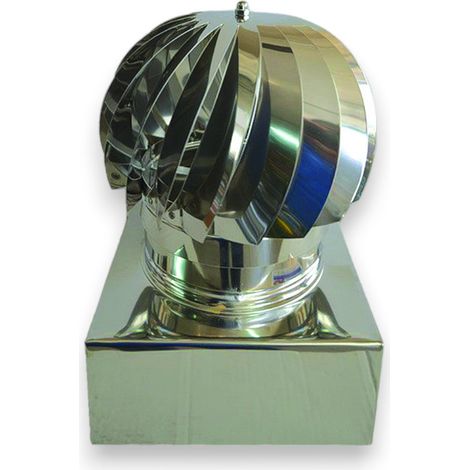Chimenea giratoria cuadrada de chapa galvanizada con doble ventosa para humos y mecanismo antibloqueo - Tamaño 37x37 cm