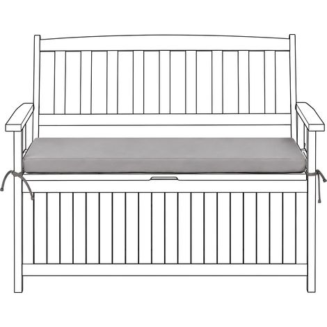 Bench Seat Pad Cushion Grey Fabric Solid Colour String Ties UV Resistant Water-Repellent Removable Cover SOVANA (1/5)