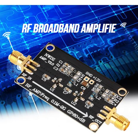 Amplificateur RF large bande LNA 0,1 MHz-2 GHz Gain 60 dB Amplification à deux étages (1/5)