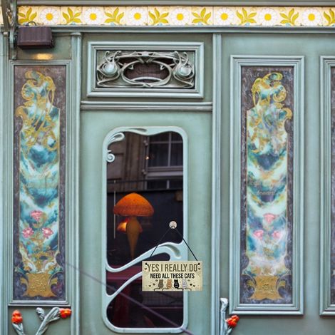Décoration murale en bois humoristique pour chambre à coucher, motif chats de Noël, pour les amoureux des animaux, plaque d'amitié, idéale pour la décoration de bar à la maison (1/5)