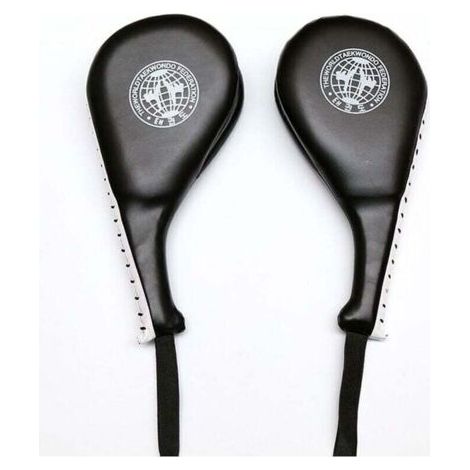 1 Paire de Raqettes Doubles Taekwondo Raquette de Frappe en Cuir pour l'entraînement de Tae kwon do Boxe Karaté(Noir) (1/5)