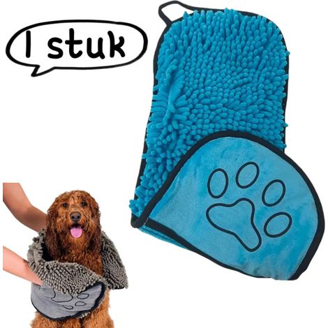 1 article - Serviette absorbante pour animaux - Serviette de bain pour chien, couverture Golden Retriever, grande taille, séchage rapide - Accessoires de bain pour petits chiens - Bleu (1/5)