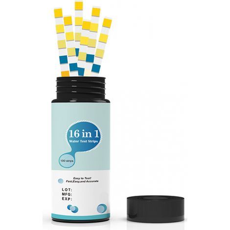 Kit de test d'eau potable, 100 bandelettes de test, bandelettes de test de qualité de l'eau, bandelettes de test pour piscine, qualité de l'eau domestique, kit de test d'eau potable (1/5)