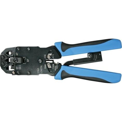 Toolland Outil de sertissage professionnel pour connecteurs modulaires, pour RJ45, RJ11 et plus encore (1/4)