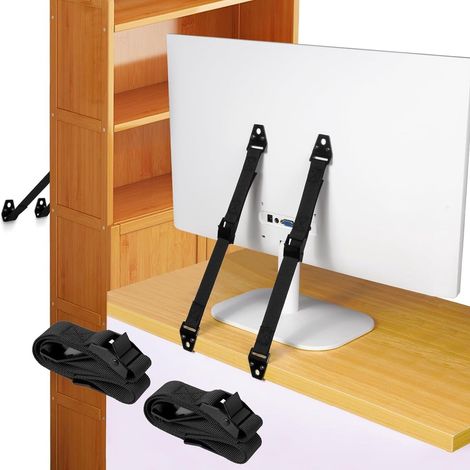 Supports anti-basculement réglables pour téléviseur et meubles, lot de 2, supports de sécurité pour enfants, adaptés à la fixation murale et aux téléviseurs à écran plat (1/5)