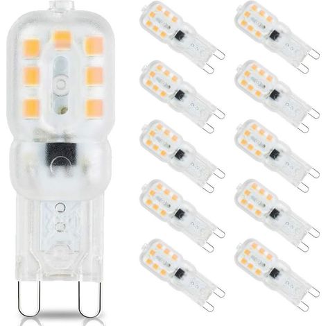 G9 LED Bulb Warm White 3000K, G9 3W Mini LED Bulbs, Equivalent to 33W Halogen Bulbs, 360 Degree Angle, AC220-240V, 10 Pack, Flicker Free [Energy Class E] (1/4)