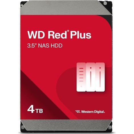 Disque dur Interne - WESTERN DIGITAL - Red Plus - 4To - 3.5 - Dédié NAS - 5400 RPM Class - SATA 6 GB/s (WD40EFPX) (1/3)