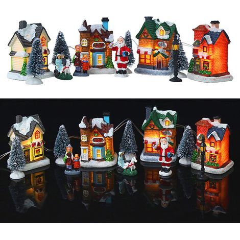 de village de Noël en résine scène de Noël maisons