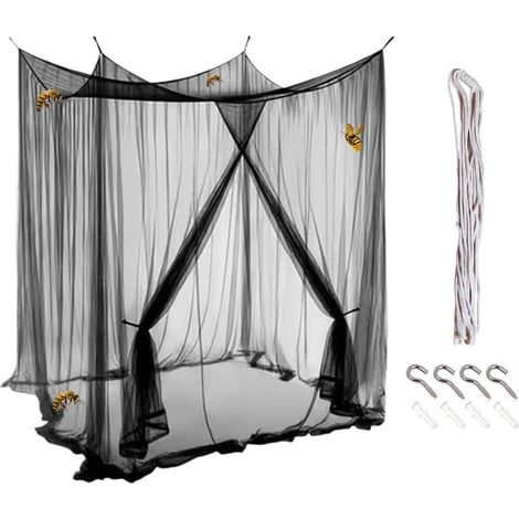 Moustiquaire de lit camping transparente avec corde, protection (1/5)