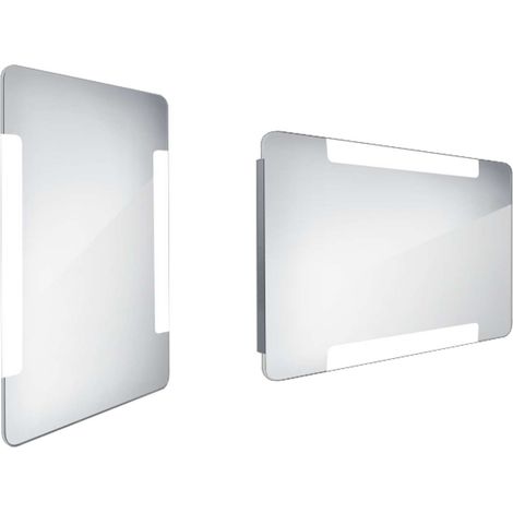 Nimco Spiegel - LED-Badezimmerspiegel 50x80 cm, abgerundet, Aluminium ZP 18001