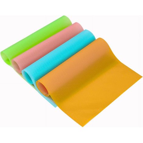 Tapis Réfrigérateur - Liner Étagère Réfrigérateur en EVA Alimentaire - Imperméable Lavable Découpable - 8 Pièces 45 x 29 x 0,1 cm - 4 Couleurs (1/5)