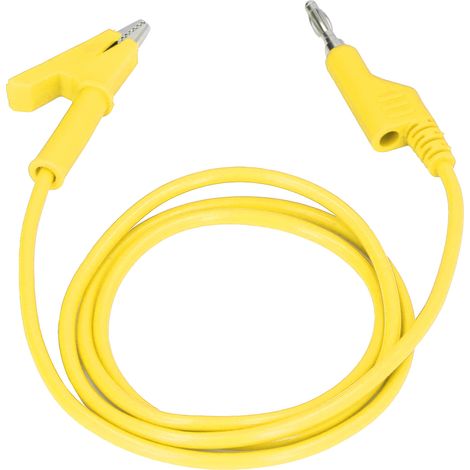 Câble test avec pinces crocodiles en laiton silcone J.70035-1 prise banane 4mm jaune 20A 3000V ouverture 10mm pour véhicules et diagnostic électrique (1/5)
