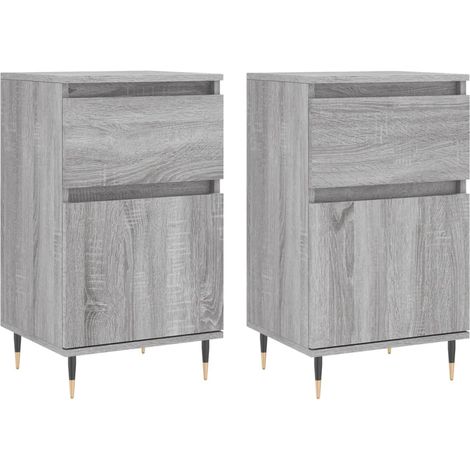 Credenza buffet cassettiera mobile contenitore organizer cucina soggiorno soggiorni set da 2 sonoma 40 x 35 x 70 cm pannelli compositi grigio 020036951