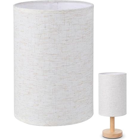 Abat-jour tambour en lin de rechange pour lampe de table, lampe de chevet et lampadaire, beige (1/5)