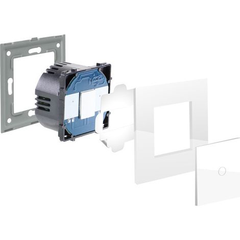 Interruttore Touch Semplice con Cornice Cristal Modern Bianco (1/5)