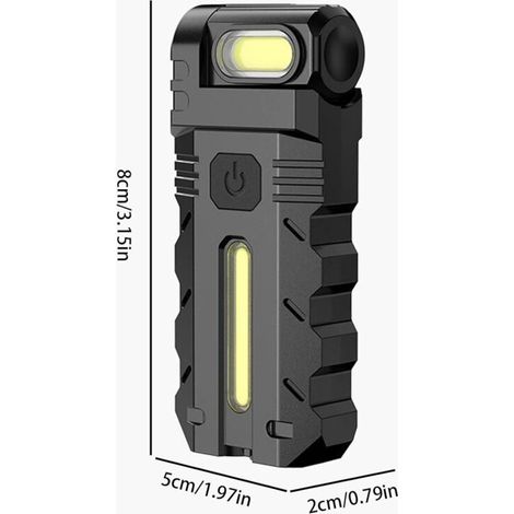 Lampe De Poche Rechargeable,Petite Lampe de Travail Mini LED Aimantée Etanche pour Travail Randonnée Nuit Camping Extérieur Maison (1/4)