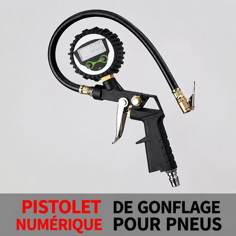 Manomètre de pression des pneus électronique digital avec pistolet de gonflage et poignée plastique 400 g 55 400 g – Livraison gratuite