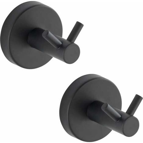 WENKO Gancio Appendiabiti-Appendi Asciugamani da muro, doppio, rotondo, soluzione senza foratura, innovazione "Vacuum Loc Plus", Set di 2