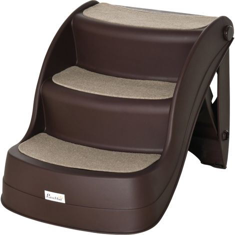 Scaletta per Cani Pieghevole 49x38x38 cm in Polipropilene Marrone (1/5)