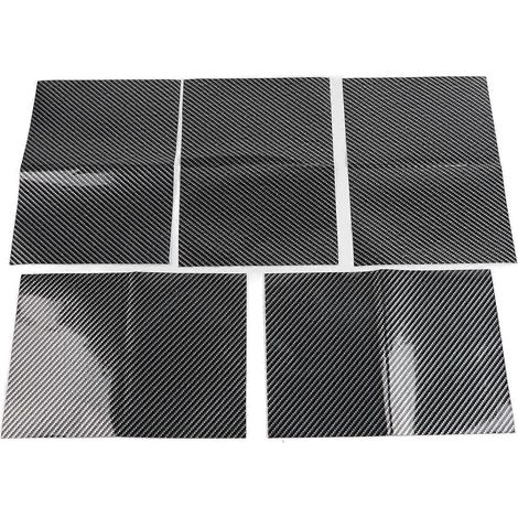 Lot de 5 films adhésifs imperméables style fibre de carbone pour voiture RC (carrosserie, capot moteur, télécommande). (1/4)