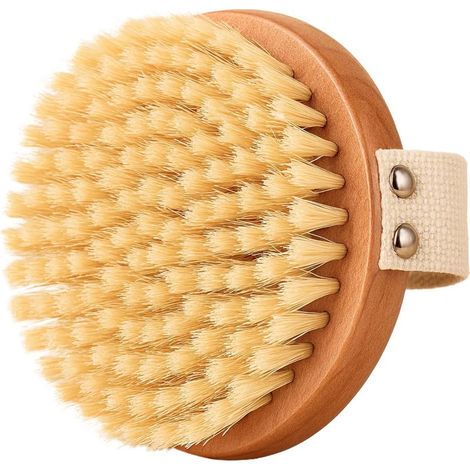 Dry massage brush against cellulite and stretch marks, exfoliating brush for lymphatic drainage, eliminates orange peel skin, reduces stretch marks, improves blood circulation (1/5)