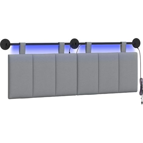 Maison Exclusive - Testiera sospesa Con luce LED Grigio Chiaro Tessuto (1/5)