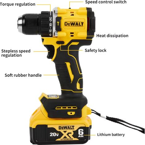 DEWALT Perceuse visseuse 20V XR sans fil, outil électroportatif multifonction (1/5)