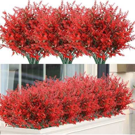 Lavande Artificielle - 8 Bouquets Extérieur UV Résistant - Hauteur 35 cm - Pour Jardin Balcon Fenêtre Mariage Déco Intérieure Extérieure (1/5)