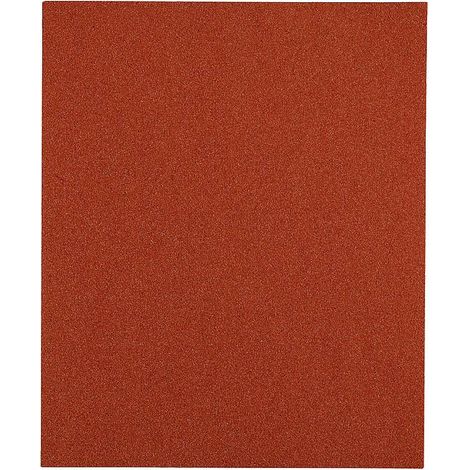 KWB 800418 LOT DE 5 FEUILLES DE PAPIER ABRASIF POUR BOIS, COULEUR ET SPATULE 230 X 280 MM SOUDÉES KORN K-180 (1/3)