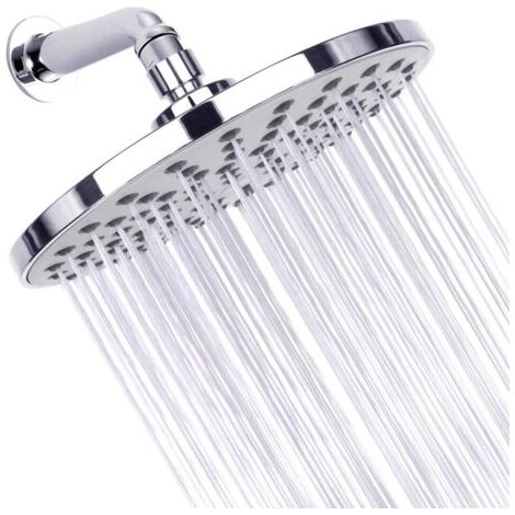 Cabezal de ducha de 20 cm: cabezal de ducha redondo de alta presión fabricado en acero inoxidable 304 para una experiencia de ducha confortable incluso con baja presión de agua montaje en pared o tech