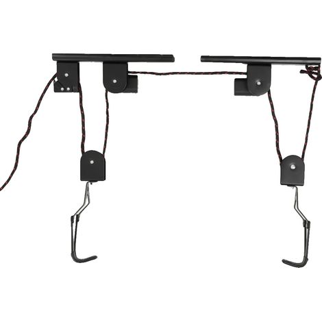 Elevador de bicicletas de techo, capacidad de carga de 60 kg, longitud del gancho de 17 cm, dimensiones de 12 cm x 6,5 cm, diseño robusto, apto para varios tipos de bicicletas. (1/5)