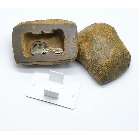 Filiyano-Coffre à clés en pierre réaliste, cache-clés en plastique imitation pierre résistant aux intempéries pour jardin, géocaching et rangement (1/3)