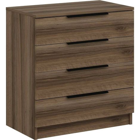 Cómoda Elysee, 5 cajones, apertura y cierre deslizante, 73x42x77h cm, color marrón nogal
