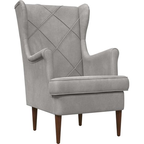 Sillón Gris Claro Terciopelo vidaXL